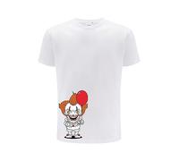 ERT GROUP Warner Bros. It 007, Men's Short-Sleeve T-shirt, 100% Cotton, Double-sided print, Size XS, White, Seamless Design, Smooth & Resilient Fabric for Everyday Ease