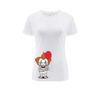 ERT GROUP Warner Bros. It 007, Women's Short-Sleeve T-shirt, 100% Cotton, Double-sided print, Size XS, White, Seamless Design, Smooth & Resilient Fabric for Everyday Ease