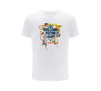 ERT GROUP Warner Bros. Space Jam 2, Space Jam 003, Men's Short-Sleeve T-shirt, 100% Cotton, Print, Size XS, White, Seamless Design, Smooth & Resilient Fabric for Everyday Ease