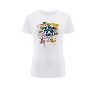 ERT GROUP Warner Bros. Space Jam 2, Space Jam 003, Women's Short-Sleeve T-Shirt, 100% Cotton, Print, Size S, White, Seamless Design, Smooth & Resilient Fabric for Everyday Ease