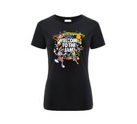 ERT GROUP Warner Bros. Space Jam 2, Space Jam 003, Women's Short-Sleeve T-Shirt, 100% Cotton, Print, Size XS, Black, Seamless Design, Smooth & Resilient Fabric for Everyday Ease