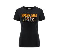 ERT GROUP Warner Bros. Space Jam 2, Space Jam 006, Women's Short-Sleeve T-Shirt, 100% Cotton, Print, Size S, Black, Seamless Design, Smooth & Resilient Fabric for Everyday Ease