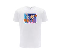 ERT GROUP Warner Bros. Space Jam 2, Space Jam 017, Men's Short-Sleeve T-shirt, 100% Cotton, Print, Size S, White, Seamless Design, Smooth & Resilient Fabric for Everyday Ease