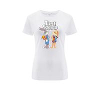 ERT GROUP Warner Bros. Space Jam 2, Space Jam 022, Women's Short-Sleeve T-Shirt, 100% Cotton, Print, Size S, White, Seamless Design, Smooth & Resilient Fabric for Everyday Ease
