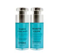 Erth Skin London Anti-Aging Marine Set: Night Serum 30Ml + Vitamin C Serum 30Ml In Blue Blue 60ml