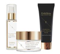 Erth Skin London Hyaluronic Acid Day Cream 50Ml + Serum 60Ml + 24K Gold Charcoal Mask In White white 120ml