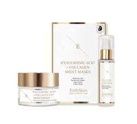 Ultimate Hydration Trio: Hyaluronic Acid & Collagen Day Cream 50ml + Serum 60ml + Mask 3 Sheets Erth Skin London White One Size