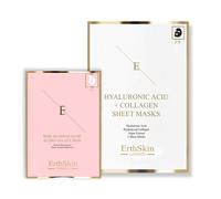 Erth Skin London Women's Glow-Enhancing Combo Hyaluronic Acid & Collagen Mask - 3 Sheets + Rose Blossom Glow Hydro-Gel Eye Pads 5 x 2 in White Erth Skin London White