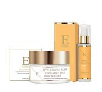 Erth Skin London Women's Glow Revival Set: Vitamin C Serum 60ml +Hyaluronic Acid Collagen Day Cream 50ml in Natural Erth Skin London Natural