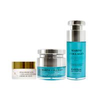 Erth Skin London Women's Marine Collagen Night Set: Cream + Pro Age Eye Cream 20 ml +Marine Collagen Night Serum 60ml in Blue