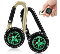 ertlutw 2 Pcs Multifunctional Compass Keychain Navigation Compasses