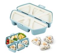 ertlutw 6 in 1 Onigiri Mold, Triangle Rice Ball Maker & Lunch Box, Blue