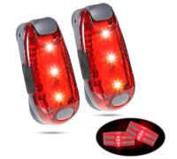 ertlutw LED Flashing Light School Bag, 2 Red LED Safety Lights, USB Rechargeable for Children, School Bag, Dogs, Mountaineer, Night Runner, Light Pendant with Batteries, Clip, Continuous Light