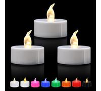 ERTYUI 12/24/50/100/200 Pack LED Tea Lights, Warm White Light, for Decoration