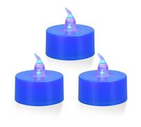ERTYUI 24 Pack LED Tea Lights, Last 200 Hours +, for Decoration (Blue Light, Blue Base, 24pcs)
