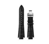 ERTYUYFG Cowhide watch strap 24x14mm Compatible With Tissot T60.1.513 Strap Belt L875/975K men's Convex End Watch foldable buckle black brown