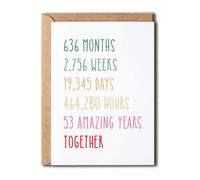 EruditeGifts 53rd Anniversary Card - Funny Wedding Anniversary Card - 5 x 7 Inches