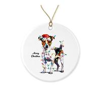 EruditeGifts Merry Christmas Dog Ornament - Keepsake Gift Printed on Both Sides - Ideal Xmas Decor for Friend or Family