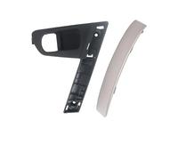ERUEUBGRM Car Front Inner Door Handle Base ABS Black Silver Trim Cover for N&issan for Qashqai J10 2007-2015 Interior Door Handles(Left Silver Handle)