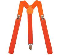 Eruinfang Mens Braces For Trousers Y Style Braces Mens Braces with Metal Clips Elastic Men's Braces Adjustable Mens Suspenders One Size Fits Men Women and Teens(Orange)