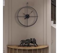 Eruner 24 Inch Black Slient Wall Clock Battery Operated, Large Non-Ticking Modern Wall Clock for Living Room Bedroom Kitchen Bathroom Office Home Farmhouse Decor