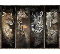 ERUZO 5D Diamond Painting Cross Stitch Lion Giraffe Zebra Elephant Diamond Art Crafts for Home Wall Decoration50x60cm