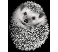 ERUZO 5D Diamond Painting Round Diamond DIY Cross Stitch Cute Hedgehog Shape Family Entertainment Home Decoration Gift40x50cm