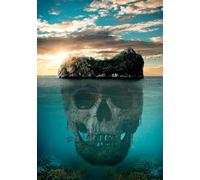 ERUZO 5D Diamond Painting Round Diamond DIY Cross Stitch Mysterious Skull Ocean Island Family Home Decor Home Decoration Gift30x40cm