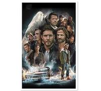 ERUZO 5D DIY Diamond Embroidery Diamond Painting Cross Stitch Supernatural TV Poster Full Round Rhinestone of Picture30x40cm