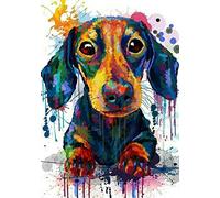 ERUZO 5D DIY Diamond Painting Dachshund Sausage Dog Crystal Rhinestone Embroidery Arts Craft Home Wall DecorationG150D 30x40CM