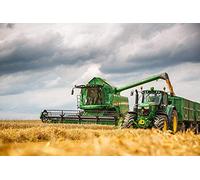 ERUZO DIY 5D Diamond Painting Embroidery Cross Stitch Harvester Field Tractor Crafts Gift Artwork Gift Intelligence Stress Relief Home Decoration40X50CM