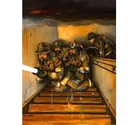 ERUZO DIY 5d Diamond Painting Full Circle Diamond fire Circle fire Engine Diamond Embroidery Rhinestone Mosaic Wall Home Decoration50x60cm