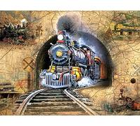 ERUZO DIY 5d Diamond Painting Full Round Diamond steam Train Diamond Embroidery Rhinestone Mosaic Wall Home Decor40x50cm
