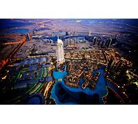 ERUZO Dubai Night View DIY 5D Diamond Painting by Number Unique Kits Home Wall Decor Crystal Rhinestone Wall Decor 40x40CM