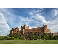 ERUZO Northumberland Bamburgh Castle England Summer DIY 5D Diamond Painting by Number Unique Kits Home Wall Decor 40x50CM