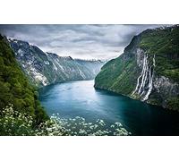 ERUZO Norwegian Fjord DIY 5D Diamond Painting by Number Unique Kits Home Wall Decor Crystal Rhinestone Wall Decor 30x40CM