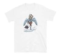 ERVBfddaz Blonde Angel and Angel Dog Cloud Walking, Heavens Help, Tattoo, Printed T-Shirt White 3XL