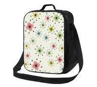 ervcnhu Atomic Stars Retro Pattern Print Insulated Lunch Bag Thermal Bag Portable Cooler Bag for Outdoor Picnic Food Drinks Fruits