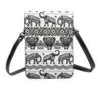 ervcnhu Bohemian Elephant Pattern Print Small Phone Bag Soft Crossbody Bag With Magnetic Buckle For Women Daily Outdoor Use