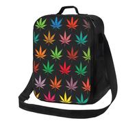 ervcnhu Colorful Cannabis Leaves Print Insulated Lunch Bag Thermal Bag Portable Cooler Bag for Outdoor Picnic Food Drinks Fruits