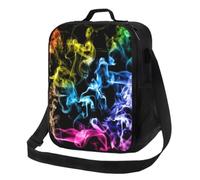 ervcnhu Colorful Smoke Print Insulated Lunch Bag Thermal Bag Portable Cooler Bag for Outdoor Picnic Food Drinks Fruits