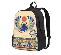 ervcnhu Egyptian Scarab Print Large-Capacity Travel Backpack Laptop Bag Work Bag Hiking Bag For Men And Women Use