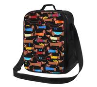 ervcnhu I Love My Dog Dachshunds Print Insulated Lunch Bag Thermal Bag Portable Cooler Bag for Outdoor Picnic Food Drinks Fruits