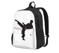 ervcnhu Karate Boy Vector Changeable Belt Color Print High-Capacity Backpack Laptop Bag Travel Bag Shopping Bag With Adjustable Shoulder Straps