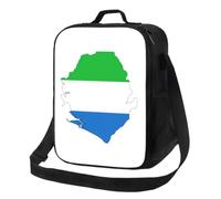 ervcnhu Sierra Leone Flag Map Print Insulated Lunch Bag Thermal Bag Portable Cooler Bag for Outdoor Picnic Food Drinks Fruits