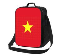 ervcnhu Vietnamese Flag Print Insulated Lunch Bag Thermal Bag Portable Cooler Bag for Outdoor Picnic Food Drinks Fruits