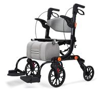 ERVOVTE Rollator Walker with Seat and Wheels Mobility Folding Lightweight with Pedal, 10" Big Wheels Aluminum Frame, 300 Lb, Walking Aids for All Terrain