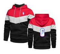 ERWAAD Mens Hooded Hoodie Top for Rainbow Six Siege Print Soft Fleece Flexible Comfortable Workwear Color Block Hooded Hoodie Top Sweatshirt with Pocket -Red||5XL