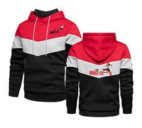 ERWAAD Men's Pullover Hoodies for Bruce Lee Print Unisex Sweatshirt Splicing Hoodie Long Sleeve Pullover Hooded Sweater Jumpers Tops with Kanga Pocket - Teen Gift-Red||5XL