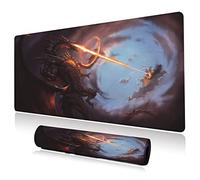 Erweitertes großes Gaming-Mauspad, coole Drachenflamme, XXL-Größe, Tastatur-Mauspad, Schreibtischunterlage mit rutschfester Gummiunterseite, genähte Kanten, Herren, 89.9x39.9 cm